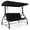 Black, variant on 3-Seat Outdoor Porch Swing with Adjustable Canopy & Removable Cushion , Swing Glider Hammock for Patio, Garden,Beige