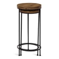thumbnail image 5 of Kate and Laurel Espada Rustic Round End Table, Set Of 2, Rustic Wood And Black Metal Frame, Farmhouse-Inspired Home Accent, 5 of 6
