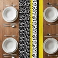 thumbnail image 6 of Black Yellow Table Runner - 60 Inch Long, Kitchen Dining Table Runner Dresser Scarves, Garden Floral Stripe Aesthetic Flower Boho Farmhouse Decor for Coffee Tables Wedding Party Banquet, 6 of 8
