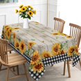 thumbnail image 5 of Sunflower Tablecloth 60 x 84 Inch Rectangle, Farmhouse Bee Decor Black White Buffalo Check Table Cloth for Party Dining Room, 5 of 8