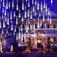 thumbnail image 1 of Christmas Lights Outdoor Tree Snowfall LED Dripping Icicle Falling Star Lights 12 Inch 8 Tubes, Meteor Shower Falling Rain Lights for Christmas Decoration, 1 of 4