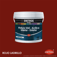 thumbnail image 5 of Cretosil Pintura Vinil Acrílica Mate Interior/Exterior 4 Litros (Color Rojo Ladrillo), 5 of 5