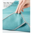 thumbnail image 5 of YR Yoga Mat Towel with Alignment Lines, 72''x24'' Non Slip Hot Yoga Towels for Pilates Gym Workout, Teal, 5 of 8