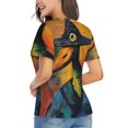 thumbnail image 3 of Xecao Abstract Funny Duck for Women's V-Neck T-Shirts-Elegant Half-Sleeve Tops Perfect for Summer-X-Large, 3 of 5