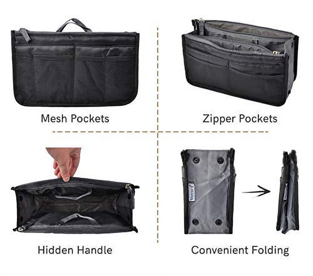 Vercord Purse Organizer Insert for Handbags Bag Organizers Inside Tote  Pocketbook Women Nurse Nylon 13 Pockets Black Medium | Travel bag  organization, Handbag organization, Bags