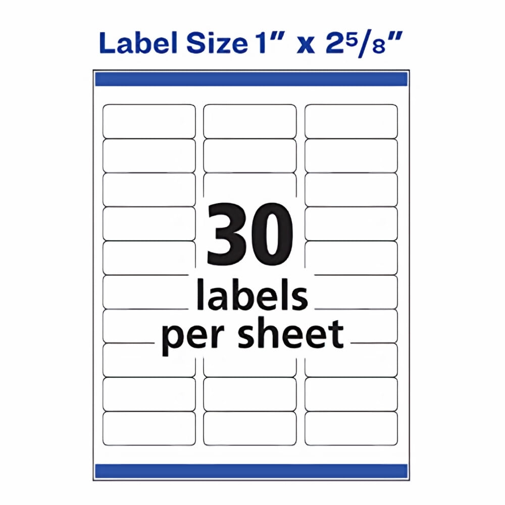 Avery Address Ink Jet Labels, 1 x 2-5/8 Inches, White, 30 Up, 10 Sheets (18160) (Pack of 32)