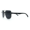 thumbnail image 6 of Mens Luxury Mobster Beveled Edge Lens Metal Rim Fashion Sunglasses Gunmetal - Black, 6 of 7