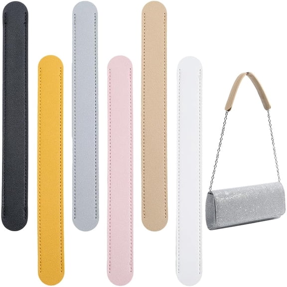 8.86 x 0.98 Inch 6PCS PU Leather Handbag Handle Wrap Cover 6 Colors Purse Bag Grip Protector Soft Leather Luggage Chain Strap Pad