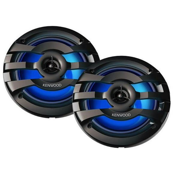 Kenwood KFC-1673MRBL 6.5″ 2-Way Marine Speakers with Built-in LED Lights – Black