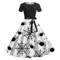 thumbnail image 1 of WILLBEST Robe sous Robe à Col Rond pour Femmes, Imprimé Mignon, Manches Courtes, Jupe en S, 1 of 2