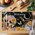 thumbnail image 2 of Spring Dog Placemats Set of 6, Black Watercolor Botanical Floral Sunflower Placemats for Dining Table, Place Mats for Kitchen Tabletop, Waterproof Wipeable Dining Table Mats Set, 2 of 9