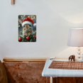 thumbnail image 3 of 1pc Vintage Iron Christmas Bunny Metal Sign, Santa Hat Rabbit with Evergreen Branch and Holiday Ornaments, Festive Wall Art for Home, Bar, Cafe, Garden, Farmhouse Decor, Indoor/Outdoor Decoration, 3 of 8