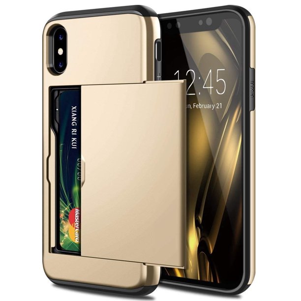 Funda de tarjeta Armor Slide para iPhone 14 13 12 Mini 11 Pro XS Max XR X funda con soporte para ranura de tarjeta para iPhone 8 7 6S Plus SE 2 2020 5 5S Tan Jianjun unisex