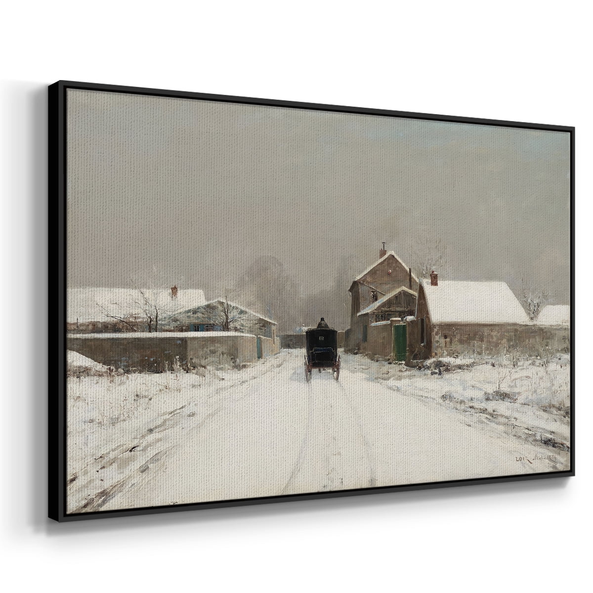 Vintage Animal Print-XXVII By Wexford Home Framed in Black Wood Gallery Wrapped Canvas 17 in. x 25 in.