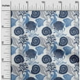 thumbnail image 2 of oneOone Cotton Cambric Medium Blue2 Fabric Ocean Underwater Life Dress Material Fabric Print Fabric By The Yard 42 Inch Wide, 2 of 4