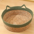 thumbnail image 5 of Cat Scratcher Bed Handmade Straw Cat Bed Basket for Indoor Cats Breathable Pet House Nest Scratch-Resistant for Furniture Protection Green 35cmx13cm, 5 of 6