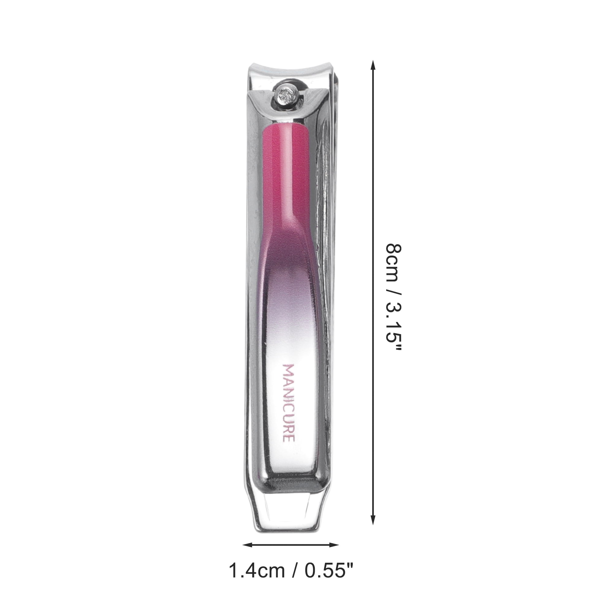 Unique Bargains 4pcs Beautiful Box Nail Clipper Set 3.15"x 0.55" Gradient Pink
