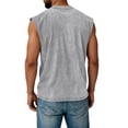 thumbnail image 3 of Men's’ Muscle Tank Tops 250th Anniversary USA Flag Flag Sleeveless Shirts Summer Casual Gym Crewneck Workout Top Dark Gray XL, 3 of 3