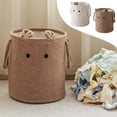 thumbnail image 1 of Cesto de Lavandería Plegable para Ropa Sucia con Asa de Cuerda de Sisal | Ideal para Dormitorio, Baño o Residencia Universitaria | Material: Tela Color Café | 39 X 35 X 35 Cm | 1 Unidad, 1 of 6