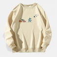 thumbnail image 2 of Towmus Women's Cartoon Dinosaur Graphic Print Long Sleeve Round Neck Sweatshirt Casual Pullover 2025, 2 of 5