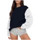 thumbnail image 2 of Camisetas para mujer,Sudadera informal de manga larga para mujer, talla grande, cuello redondo, blusa holgada, tela de poliéster, para uso doméstico, sopatenor, 2 of 8