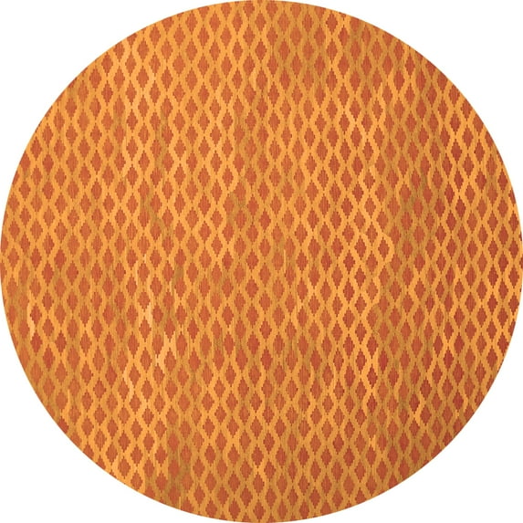 Ahgly Company Indoor Round Abstract Orange Contemporary Area Rugs, 4' Round