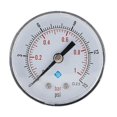 thumbnail image 1 of Manómetro axial, 0-15 psi/0-1 bar, carcasa de hierro inoxidable, montaje inferior Bspt de 1/4", manómetro de presión de aire, manómetro de presión de agua, manómetro hidráulico, presión de aceite, 1 of 4