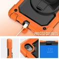 thumbnail image 2 of Allytech Lenovo Tab M8 3rd Gen Case 2022 (TB-8505F/8505X), Build-in Screen Protector Rotating Stand Shoulder Strap Shockproof Heavy Duty Protection Case Cover for Lenovo Tab M8 3rd Gen - Orange, 2 of 7