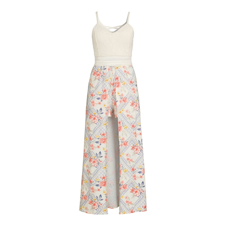 No Boundaries Double V Maxi Romper Walmart