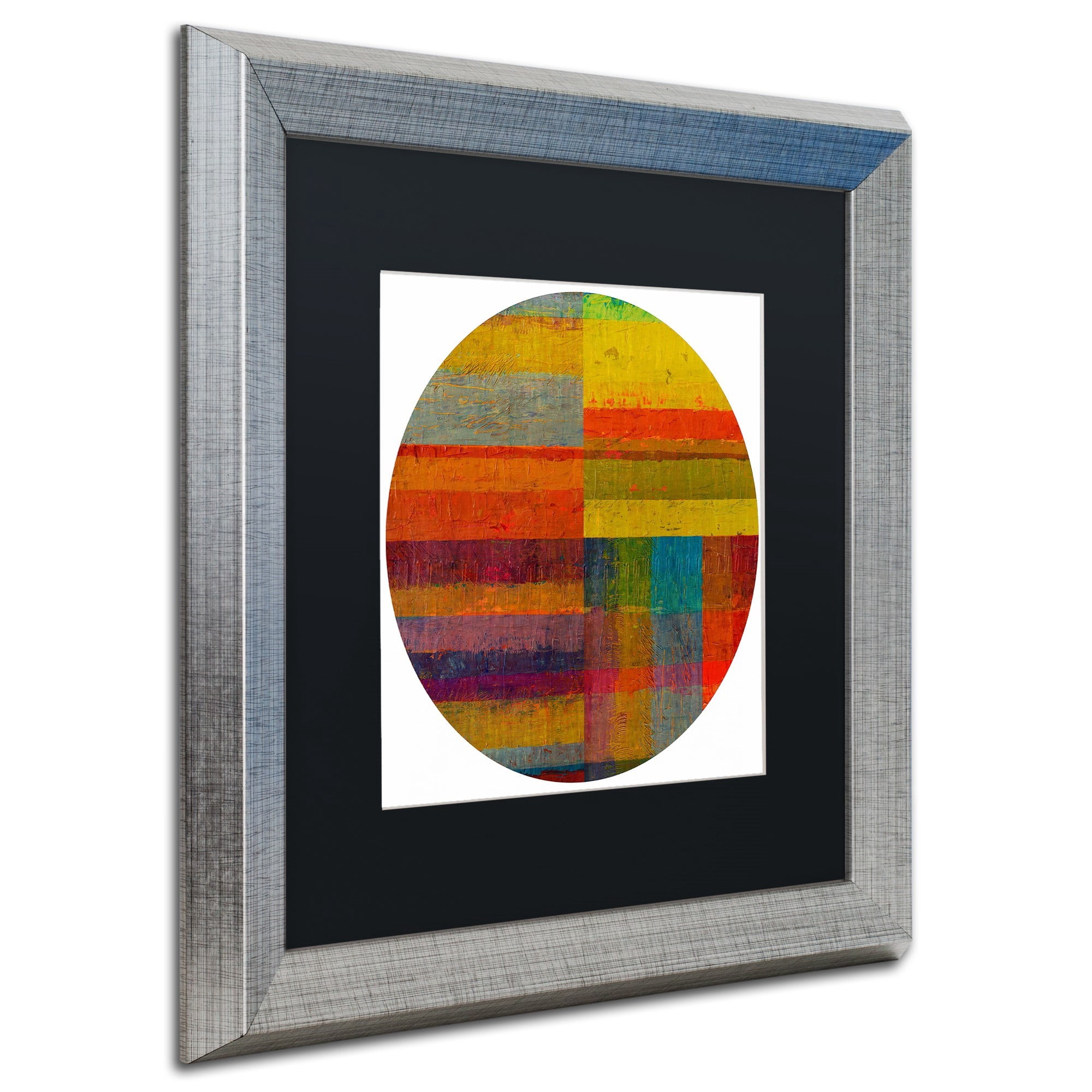 Trademark Fine Art "Round 4.0" Canvas Art by Michelle Calkins, Black Matte, Silver Frame