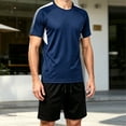 thumbnail image 4 of Miqool Big and Tall Men's Activewear Short Sleeve Crewneck Tee and Shorts Set Summer Outfit Casual Athletic Sports Tracksuit, 4 of 9