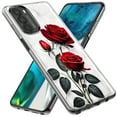 thumbnail image 2 of MUNDAZE LG K51 White Marble Red Roses Double Layer Phone Case Cover, 2 of 5