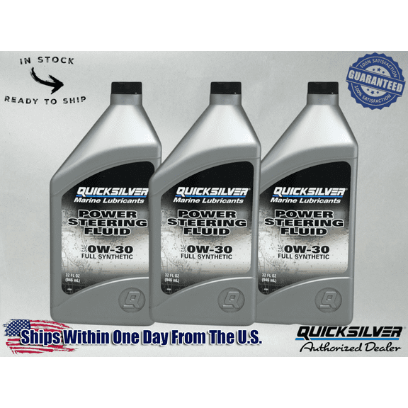 Mercury OEM Power Steering Fluid Quarts 92-858077Q01 3 Pack