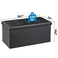 thumbnail image 3 of HomGarden 30'' PVC Leather Storage Ottoman Bench Foldable Footrest Stool Padded Seat 350lbs Black, 3 of 10