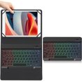 thumbnail image 1 of Keyboard with Touchpad and Multicolor Backlight for and Galaxy Tablets - ABS Plastic, 150MA Battery, 10M (Black, Leather case RGB Colorful Backlight (Regular)), 1 of 3