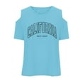thumbnail image 4 of WOYY Toddler Girls Cold Shoulder T-Shirt California Print Short Sleeve T Shirt, Sizes 3-12, 4 of 5