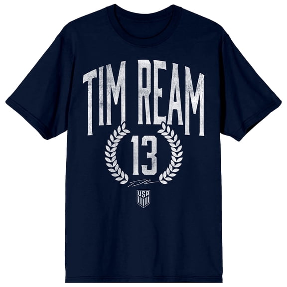 USSF X USMNTPA Tim Ream 13 Adult Navy Crew Neck Short Sleeve T-shirt-XS