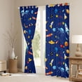 thumbnail image 3 of Homewish Blue Cartoon Spaceship Curtains Pack of 2 (42x84 Each) for Boy, Mystic Rocket Planet Curtains Blackout, Outer Space Theme Bedroom Curtains, Black Out Curtains Decor, 3 of 6