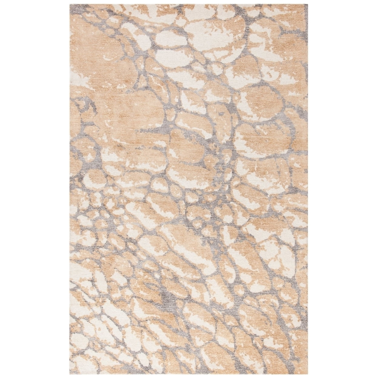 SAFAVIEH Restoration Vintage Conway Abstract Distressed Area Rug, Gold/Ivory, 8' x 10'