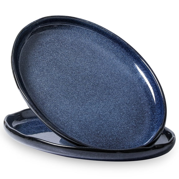 Vicrays Serving Platter Ceramic Tray Plates Extra Large Oval 14.5 Inch Porcelain Dinner Plates Long Serving Dish Set Entertaining Party Restaurant Food Meat Sushi Fish Turkey Platter
