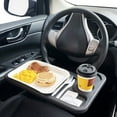 thumbnail image 3 of Car Steering Wheel Eating Tray Desk - DELESYS Multi-Functional Portable Auto Laptop, IPad, Notebook, Tablet, and Food Table for Drivers - Fits for Most Vehicle, 42*28 cm, 3 of 6