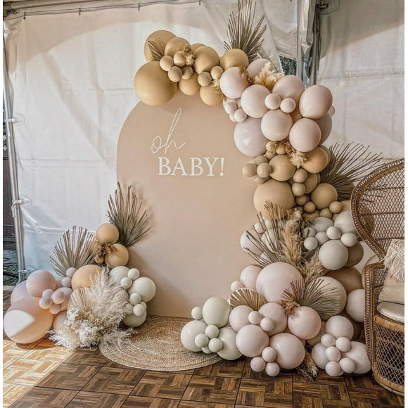 Double Stuffed White And Beige Balloons Garland Blush Ivory Apricot Balloons Cream White Sand Balloons Arch Kit For Boho Party Baby Shower Netural Gender Reveal Birthday