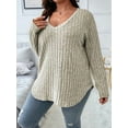 thumbnail image 4 of Women'S Plus Size Casual Knitted V-Neck Long Sleeve Sweater  XXL, 4 of 8