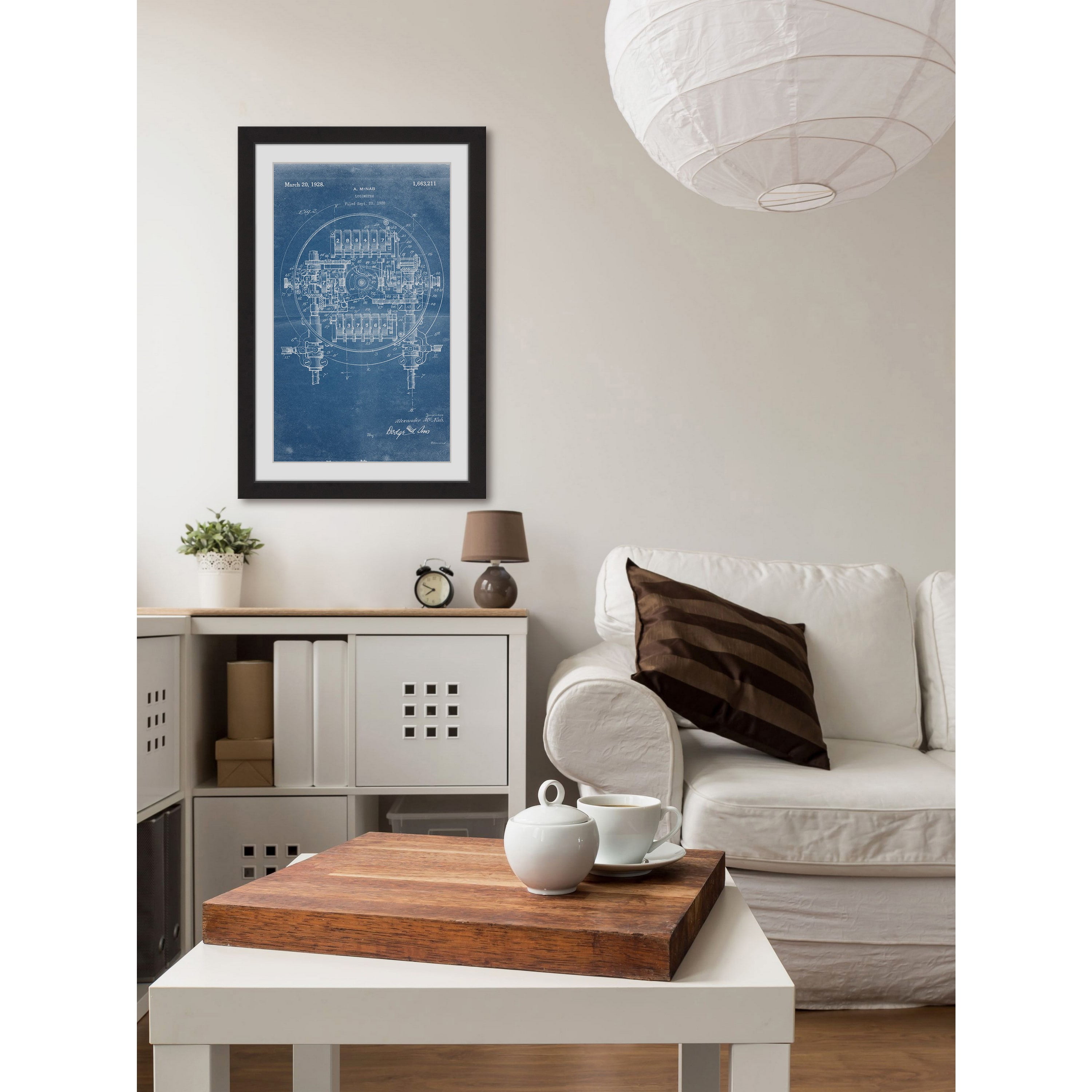 "Logometer 1920 Blueprint" Framed Painting Print