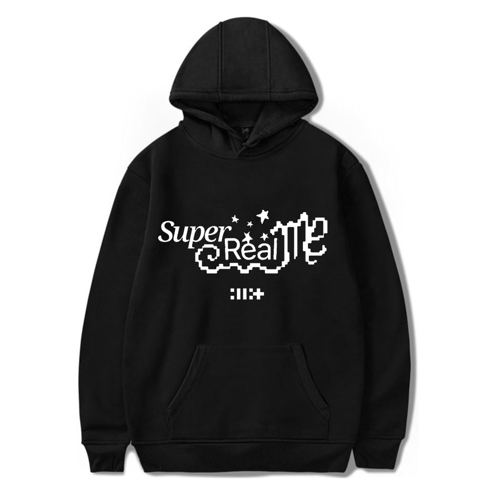 ILLIT merch Super Real Me Hooded Drawstring Pocket Sweatshirt Men