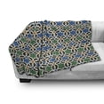 thumbnail image 2 of Moroccan Soft Flannel Fleece Throw Blanket, Geometric Hexagonal Pattern Stars Style Eastern Zellige Art, Cozy Plush for Indoor and Outdoor Use, 50" x 70", Green Blue Black, by Ambesonne, 2 of 5