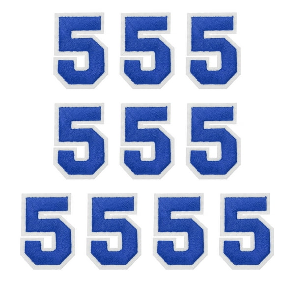 Uxcell Embroidered Numbers Patches, Numbers 5 Applique Embroidered Patch Sew on Decals 1.77 Inch, Blue 10 Pcs
