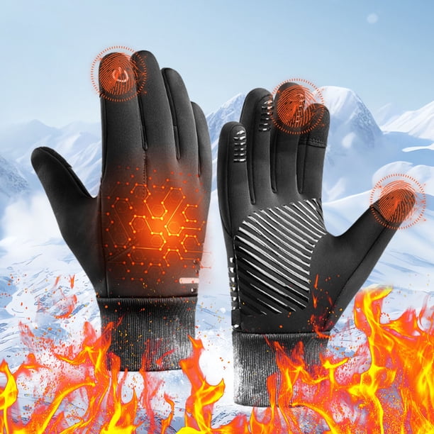 Xihbxyly Guantes de Ciclismo de Invierno, Acolchados y Resistentes Al Viento, Compatibles con Pantallas Táctiles, Ergonómicos para Mayor Comodidad, Ideales para Deportes Al Aire Libre, Pesca y Esquí.