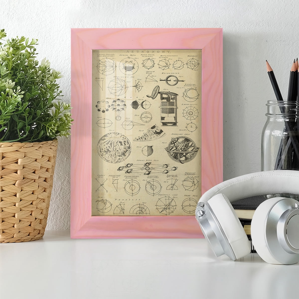 Encyclopediae II -Framed Print w/glass-Sunset Pink