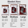 thumbnail image 4 of Floral Pattern Flannel Blanket for Bed,Travel and Camping, Outline White Red Chrysanthemum Graphic Super Soft Cozy Blanket for All Seasons 40"x50", 4 of 7